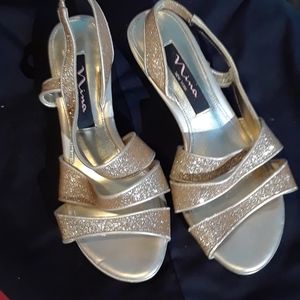 Nina gold sandals.   Classy Heels